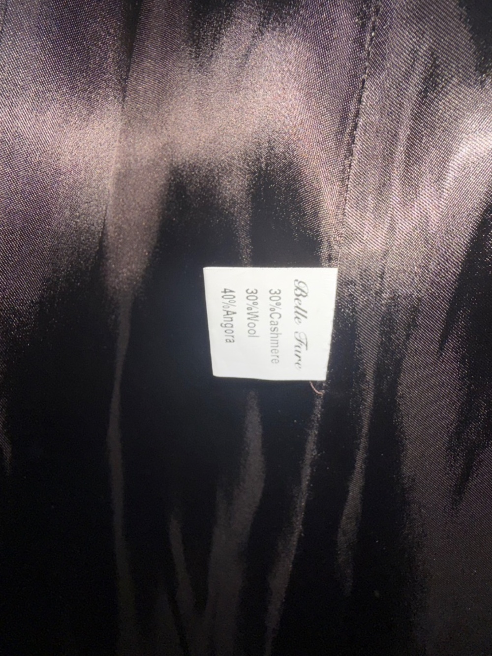 Elegant Brown Wool Coat with Luxurious Fur Trim Collar & Cuffs - Picture 6 of 6
